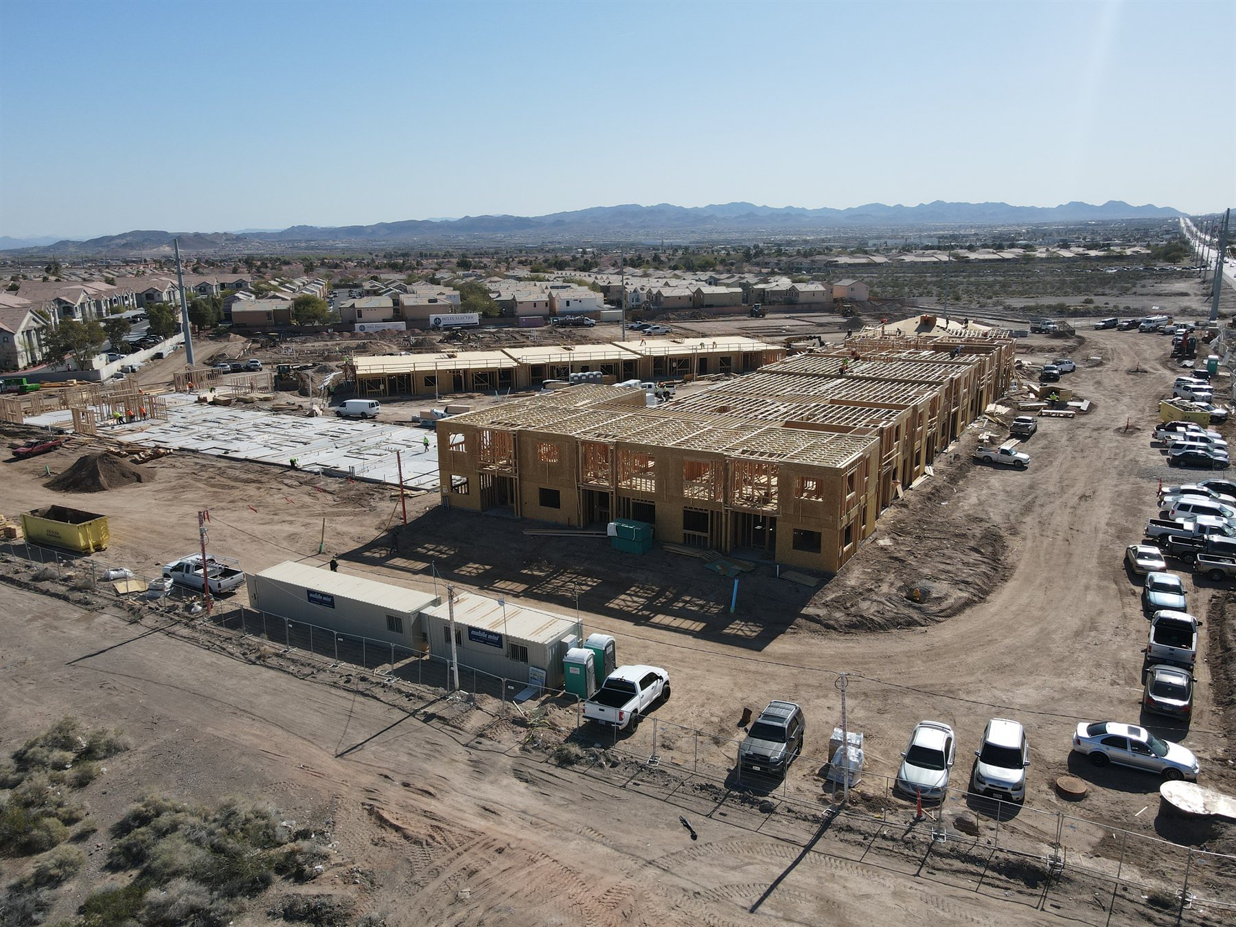Wood framing during construction of a Stonehill community