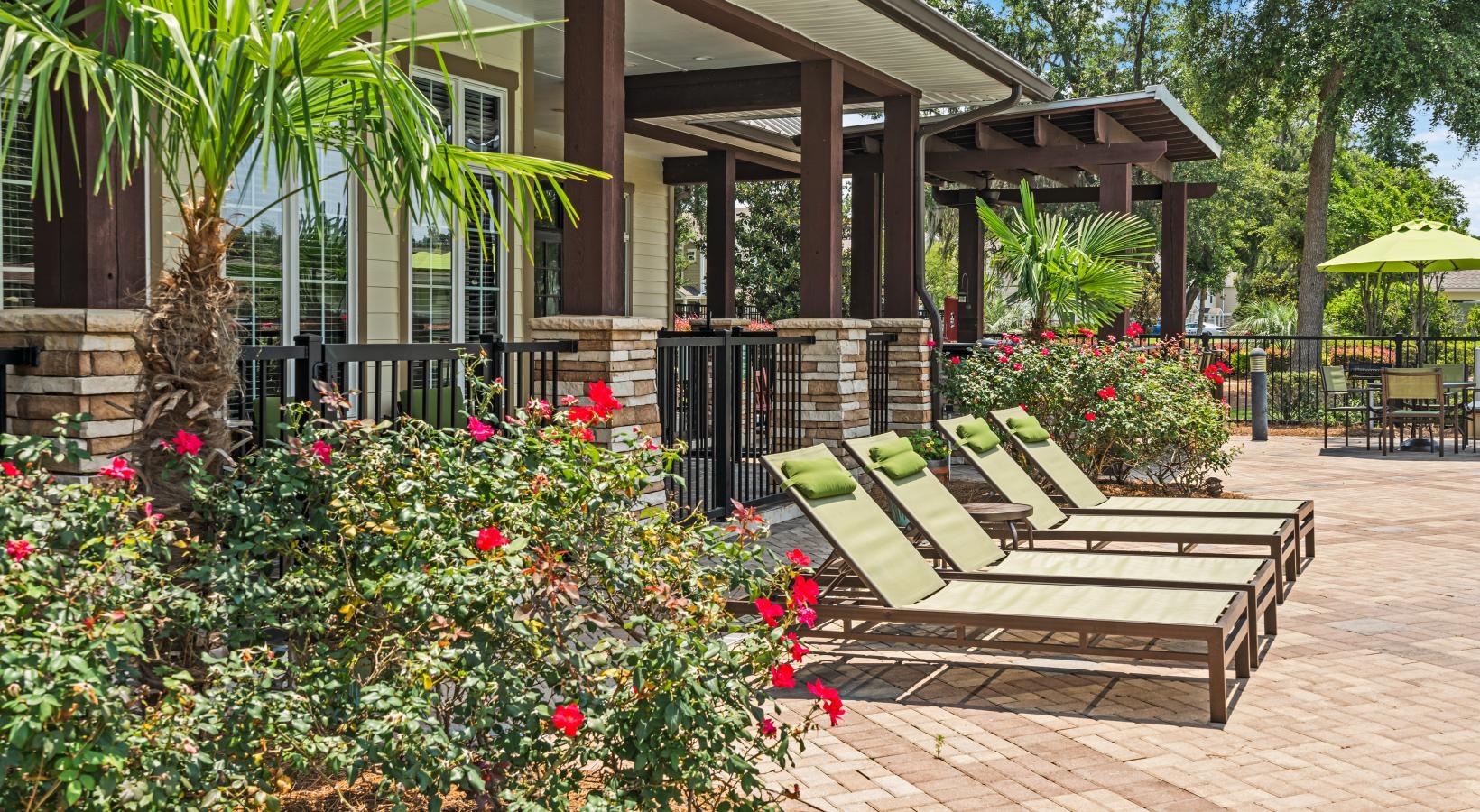 Pool deck & cabanas